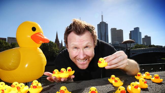 Comedian Jason Byrne has a show called Propped Up. He is hiding ducks all around the city for people to find for free admission to his show. Picture Rebecca Michael.