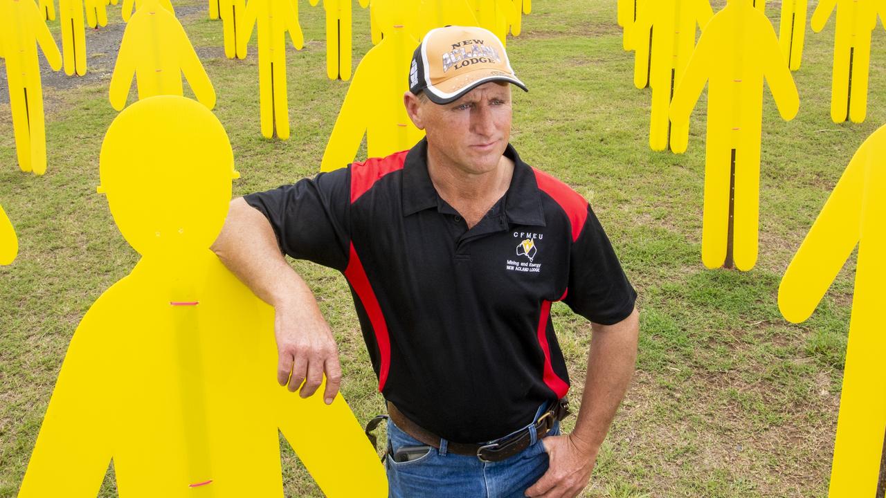 Michael Hartin, CFMEU rep. Meeting at Oakey Showgrounds regarding Acland mine. Saturday. 25th Oct 2020