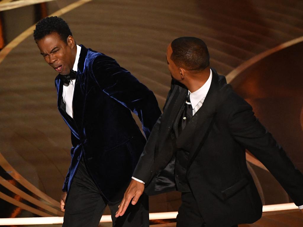 Will Smith slapped Chris Rock onstage during the Oscars in 2022. Picture: Robyn Beck / AFP)