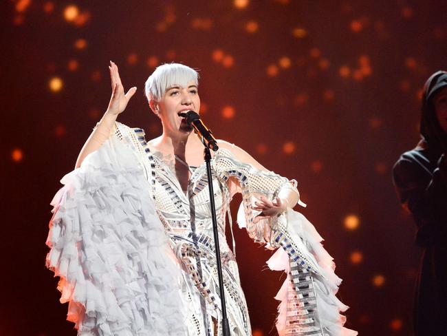 Nina Kraljic in her eye-catching Eurovision frock. Picture: AFP