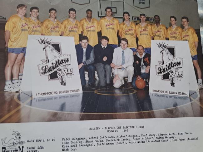 The 1992 Bulleen Boomers side that featured Kyrie Irving's father, Drederick. Picture: Supplied