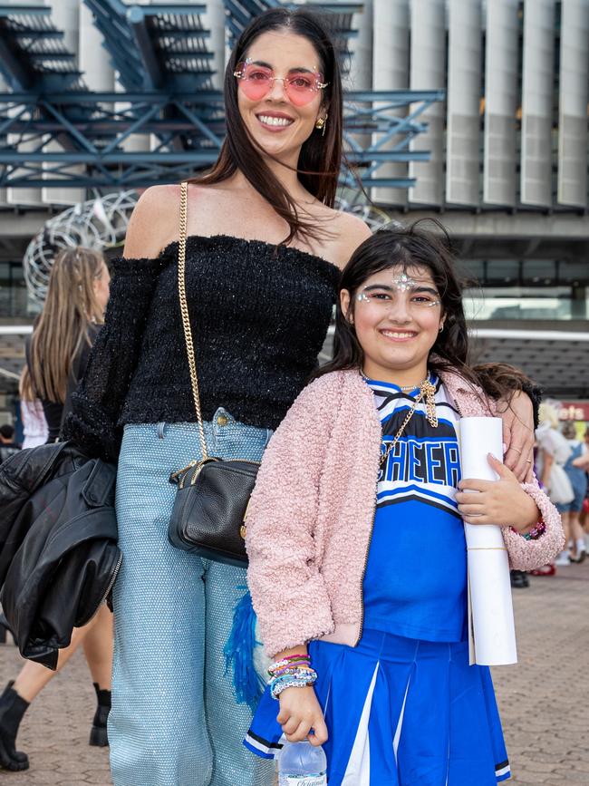 SYDNEY, AUSTRALIA - Daily Telegraph Photos February 26, 2024: Emma and Evie at Taylor Swift's The Eras Tour concert held at Accor Stadium in Sydney. Picture: Christian Gilles