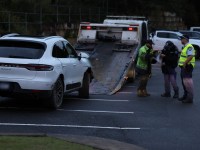 The car's right flank appeared to be scratched and dented in some areas. Picture: Rohan Kelly / News Corp Australia