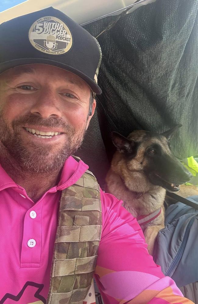 Townsville Veteran Garth Murray and his Assistance Dog Max have reached Sydney on their long walk around Australia for a good cause. Picture: Supplied