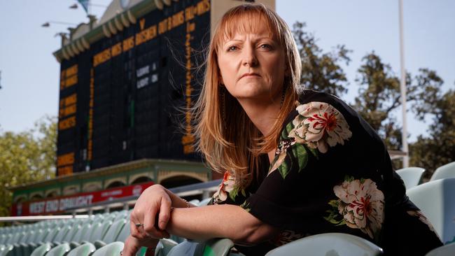 Suzie Ratcliffe, the sister of Joanne, at Adelaide Oval in 2016. Picture: Matt Turner