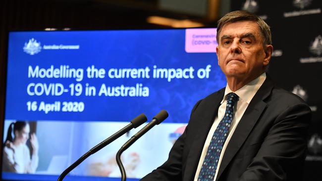 Chief Medical Officer Professor Brendan Murphy has said, ‘It is very important if we do restart elective activity that we only do it through the confines of our available PPE supplies’. Picture: AAP