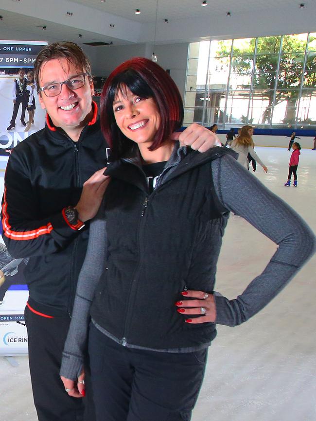 Macquarie Ice Rink skating director Monica MacDonald with husband and rink manager John Dunn