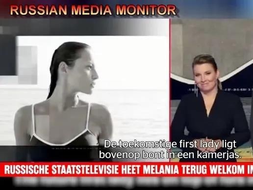 A Russian state media outlet aired Melania Trump's nude photographs on live TV as a tribute to Donald Trump winning the 2024 election. Picture: RV