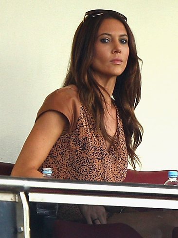 <p>Kyly Boldy, girlfirend of Michael Clarke of Australia looks on during day two of the Second Test Match between Australia and India at the Sydney Cricket Ground on January 4, 2012 in Sydney, Australia. (Photo by Ryan Pierse/Getty Images)</p>