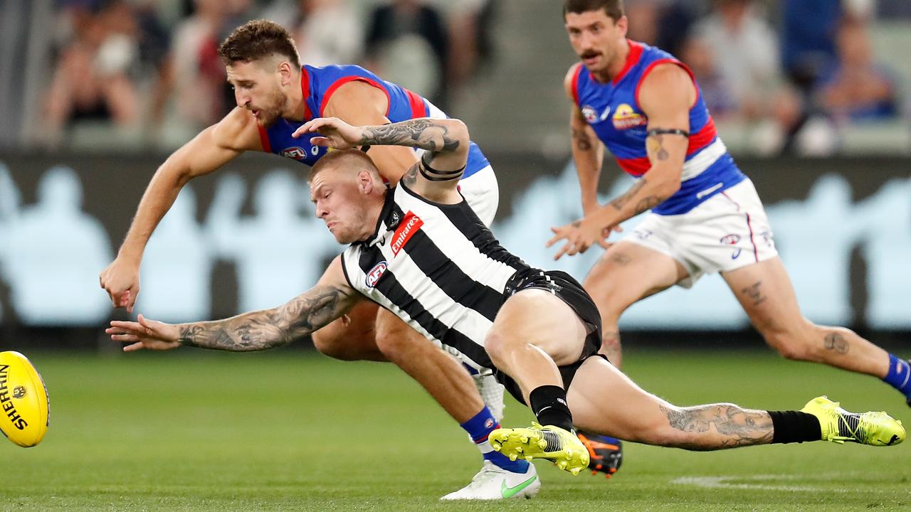 Jordan De Goey was used as a midfielder against the Western Bulldogs.