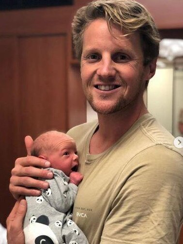 Rory Sloane welcomes his son Sonny. Picture: Instagram.