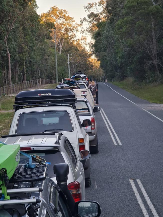 Mr Ho said he was caught in a massive queue of cars heading for the Noosa ferry on Sunday afternoon, waiting longer than 2 hours. Photo: Richie Ho.