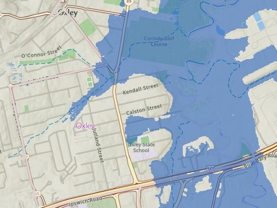 Brisbane flood mapping for Cyclone Alfred: Oxley