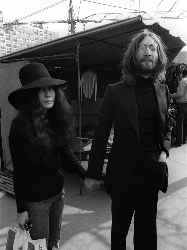 John Lennon and his wife Yoko Ono in Paris in 1969.