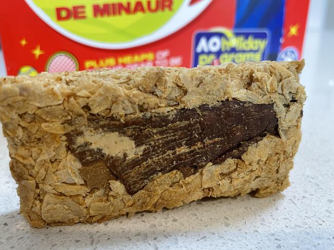 A customer discovered a Weet-Bix that had a mysterious brown smear on it. Picture: Reddit