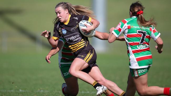 Match winner: Brooke Wilkins in action for Mounties. Picture: Bryden Sharp – NSWRL