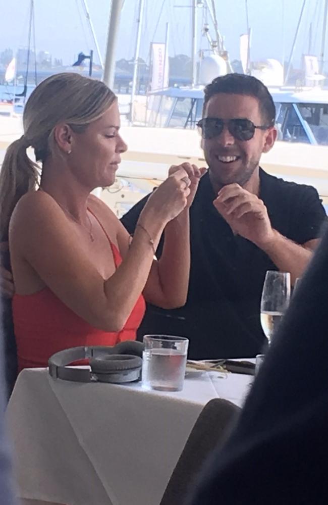 The couple snapped at a Gold Coast restaurant.