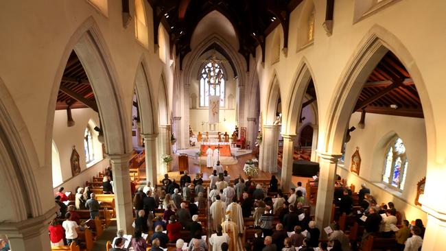 Easter service at St Marys cathedral in Hobart. Picture: Patrick Gee