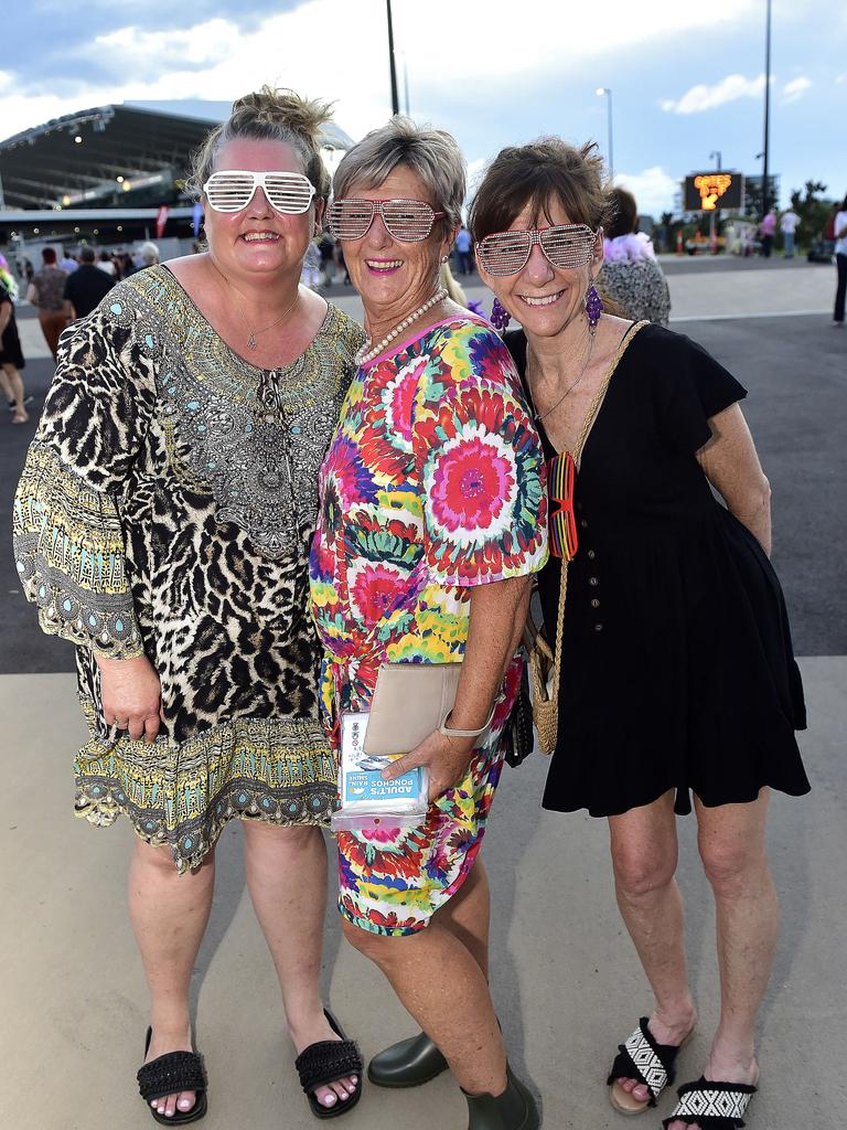 Michelle Jardine, Pauline Grummitt and Gail Barnes. Elton John performed at Queensland Country Bank Stadium, Townsville on 29 February 2020. PICTURE: MATT TAYLOR.