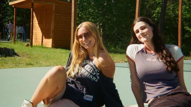 Ms Zilm, right, at a Camp America summer camp. Picture: Supplied