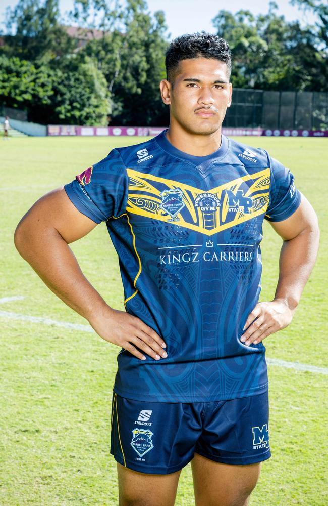 Alex Leapai from Mabel Park State High School at 2023 Allan Langer Trophy launch in Red Hill, Wednesday, May 17, 2023 – Picture: Richard Walker