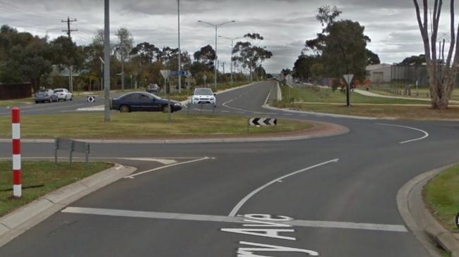 Elvis Shabani was jailed after he shot at four strangers while driving through this Melton roundabout. Source: Google