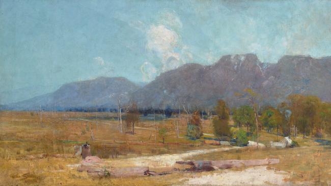 Arthur Streeton The Gloucester Buckets (also known as Landscape: the AA Company’s million acres) 1894 Art Gallery of New South Wales, Sydney Photo: Jenni Carter, AGNSW