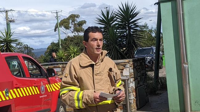 David Casteller, Acting District Officer (Operations) from Launceston Fire Brigade at the Recycal Rocherlea fire, 08/02/22. Picture: Alex Treacy