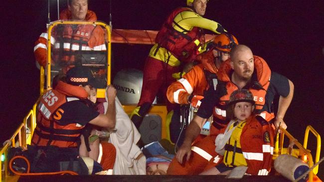 The boating rescue effort on the Wandal Boat Ramp Wednesday evening