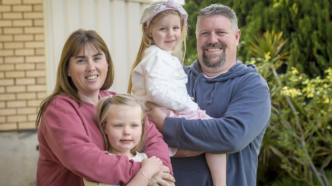 Margaret and her husband Craig are delighted to welcome Holly, 6, and Havana, 3 as their adopted daughters. Picture: Roy VanDerVegt