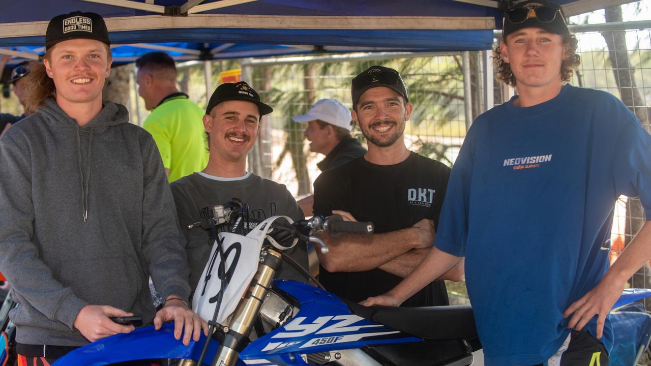 Don Champ, Jackson Camilleri, Daniel Kelly and Brenton Wilson at Motorcycle Beach Races at Grasstree Beach Sunday 27 August 2023 Picture: Michaela Harlow