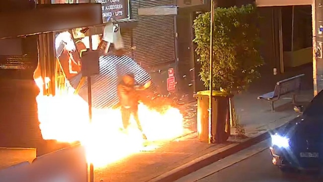 Police have released dramatic footage of a arson attack on a Glenroy tobacco store