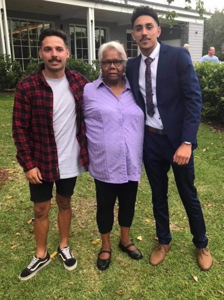 Teenager Tyrell Sloan with his nan and brother. Pic: Supplied