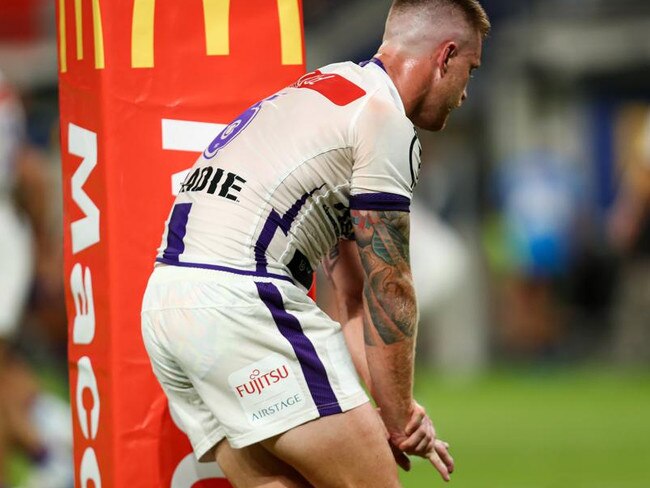 Cameron Munster dislocated his finger but played on in a brave performance. Picture: NRL Photos