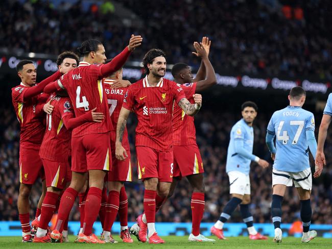 Mohamed Salah celebrates scoring Liverpool's first goal. Picture: Getty Images