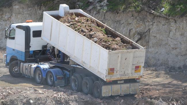 Port Adelaide Salvage and its director, Maurice Corsaro, are being sentenced today (7/2/19) in the ERD Court for an illegal dump at a Highbury quarry and a second one at Houghton that involved about 1440 tonnes of demolition waste. Supplied photos of both sites and video of Highbury of the tipper trucks unloading from the EPA