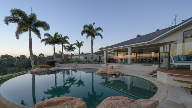 The infinity pool at the 58ha property at 13 Kulara Road at Lake Tinaroo. Picture: supplied.