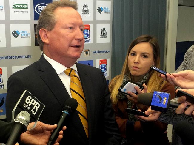 Andrew Forrest is pushing forward with a rugby competition of his own. Picture: AAP