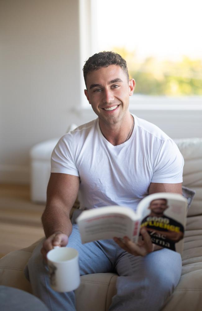 A book and a coffee ... in Good Influence, Zac Perna tells how he likes to read in bed with a cuppa.