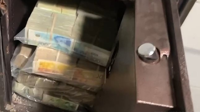 Millions of shekels and dollars were found in the tunnel safe. Picture: IDF.