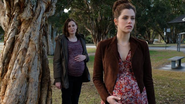 Laura Carmichael and Jessica De Gouw in the TV series The Secrets She Keeps, which is based on a true story. Picture: Channel 10