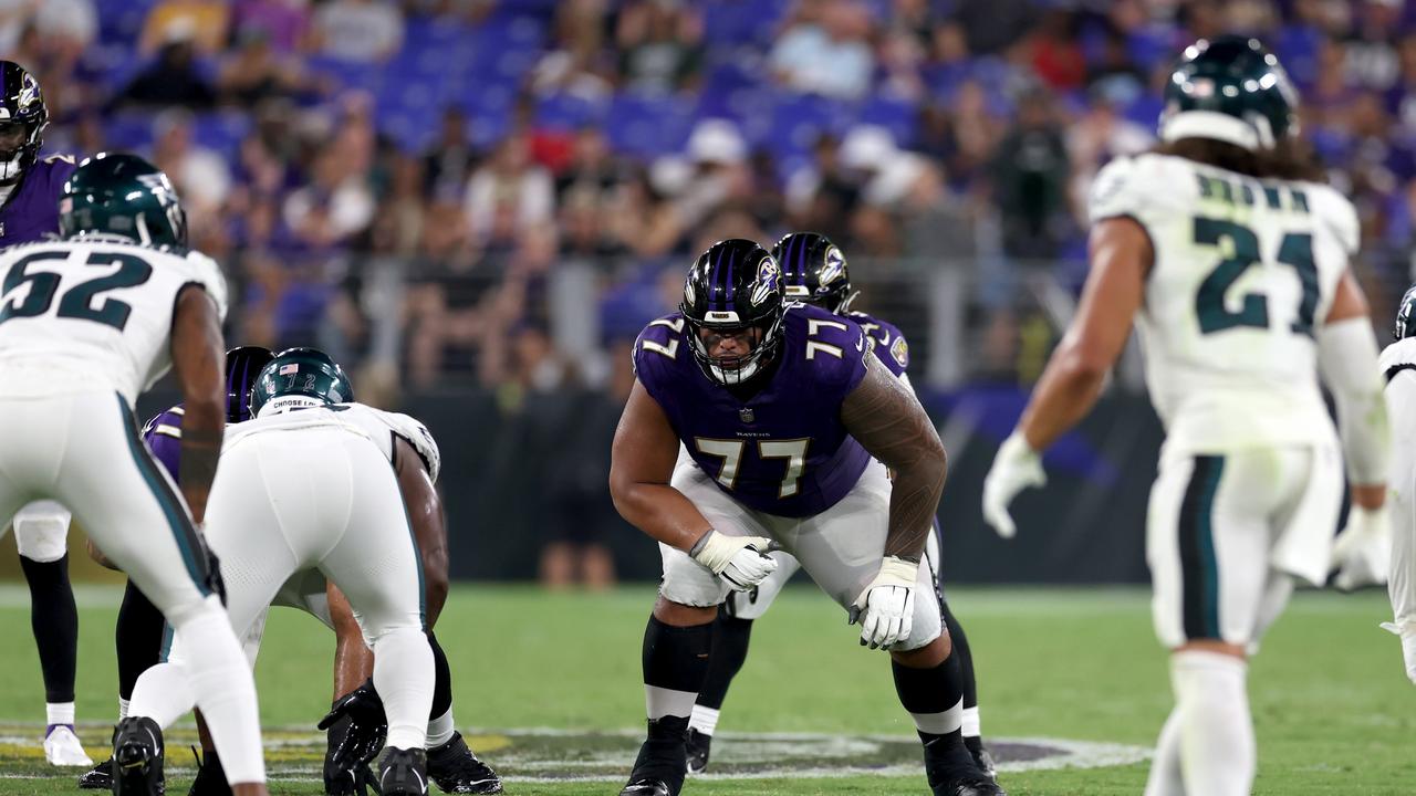 Philadelphia Eagles' Jordan Mailata warms up before a preseason NFL  football game, Thursday, Aug. 24, 2023, in Philadelphia. (AP Photo/Matt  Slocum Stock Photo - Alamy