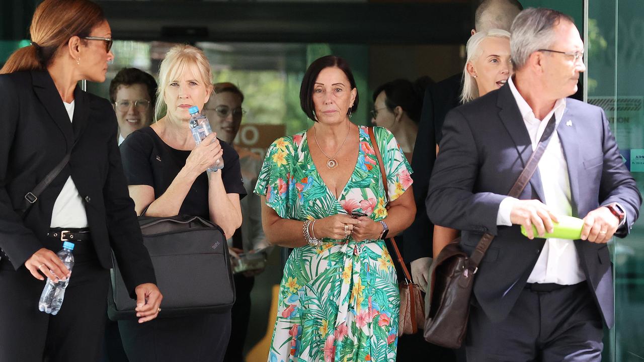 Sue Clarke leaving the Hannah Clarke inquest in Brisbane. Picture: Liam Kidston