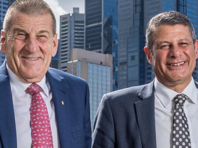 WARNING HERALD SUN PREMIUM LOCKED CONTENT: NO THE AUSTRALIAN/NO NEWS.COM/NO SKYNEWS/NO THE WESTERN AUSTRALIAN. WARNING Former Victorian Premiers and political opponents Jeff Kennett and Steve Bracks. Melbourne. Australia. 3 October 2019 Picture: Jake Nowakowski