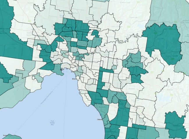 Hot spots of premature death from cancer, 2009-2018, Population Health Areas.