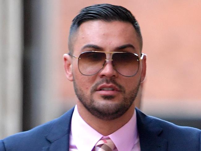 Salim Mehajer leaves court in Sydney, Thursday, June 29, 2017. Sydney property developer Salim Mehajer says he had lost trust in the director of two of his companies before administrators were appointed. (AAP Image/Brendan Esposito) NO ARCHIVING