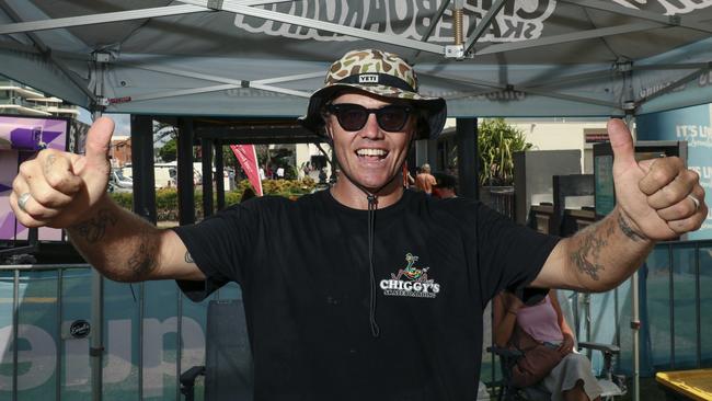 Mat Chigwidden among the crowd at the  2025 Gold Coast Open surf comp at Burleigh Heads. Picture: Glenn Campbell