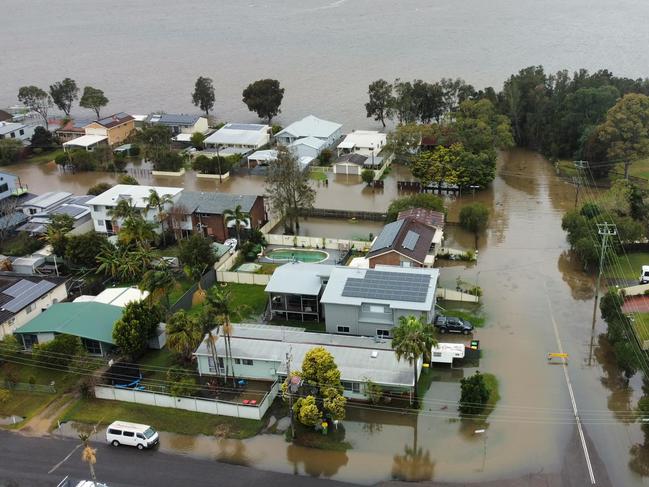 Drone images taken at Chittaway Bay reveal extent of flooding. Picture: Shannon Schloff