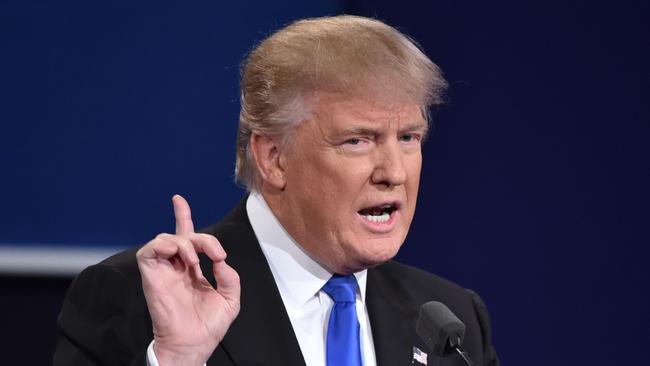 If this was a title fight, Trump has got Clinton on the ropes early. Picture: AFP