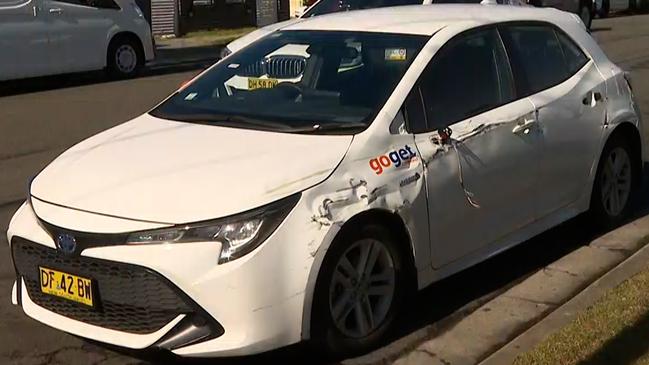 Rental vehicle involved in wild police pursuit through western Sydney. Picture: Supplied.